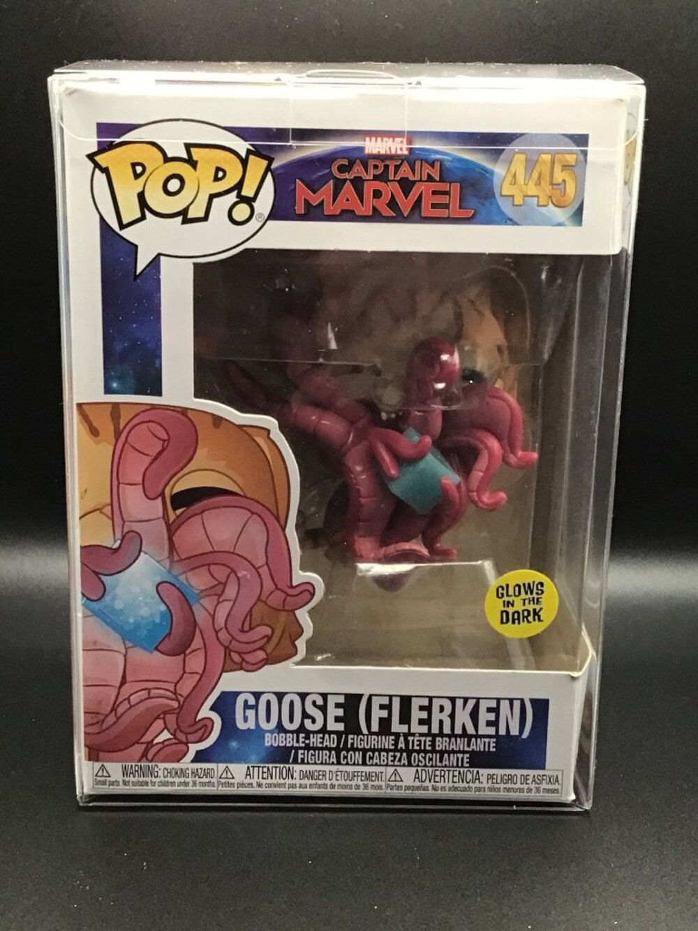 Funko Pop Vinyl Marvel Goose Flerken #445 Captain Marvel Cat w/Pop Protector